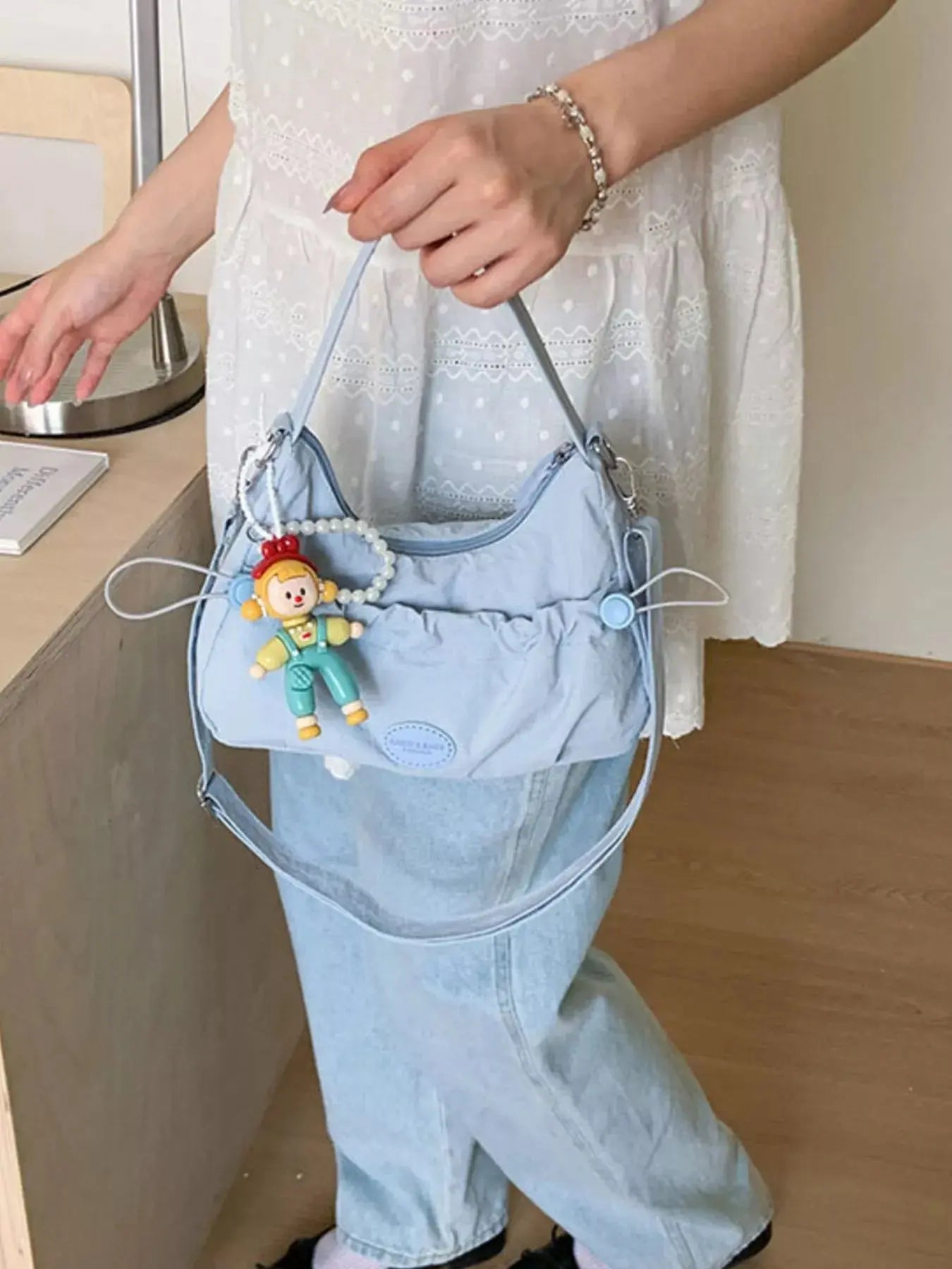 Drawstring Ruched Lightweight Crossbody Bag  Style Ratio