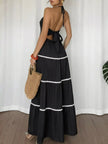 Halter Neck Pleated Maxi Dress  Style Ratio