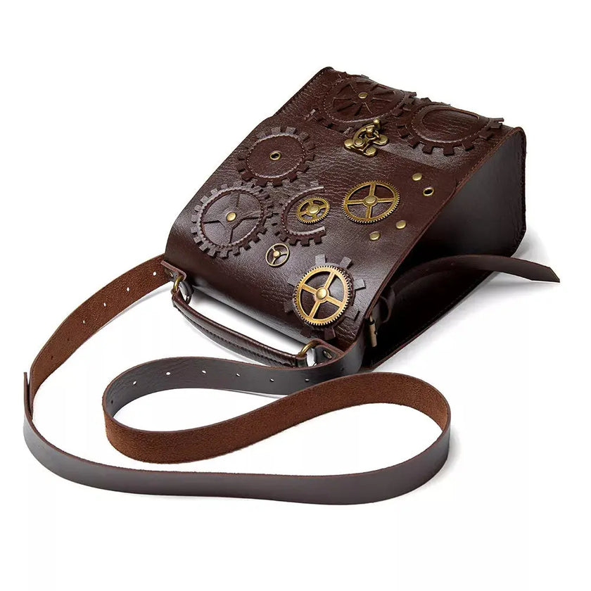 Steampunk Gear Decorated Crossbody Bag  Style Ratio