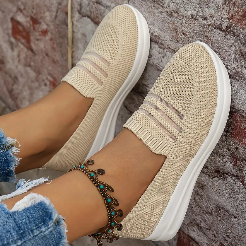 Mesh Round Toe Platform Slip-Ons  Style Ratio