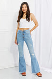 Vibrant MIU High Rise Button Flare Jeans  Style Ratio
