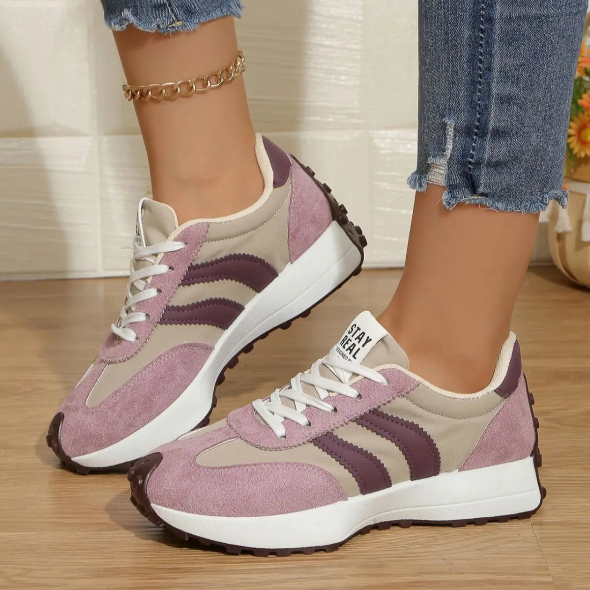 Round Toe Lace Up Sneakers  Style Ratio