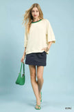 Umgee Ribbed Knit Top with Contrast Trim  Style Ratio