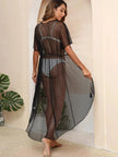 Lace Half Sleeve Sheer Cover Up  Style Ratio