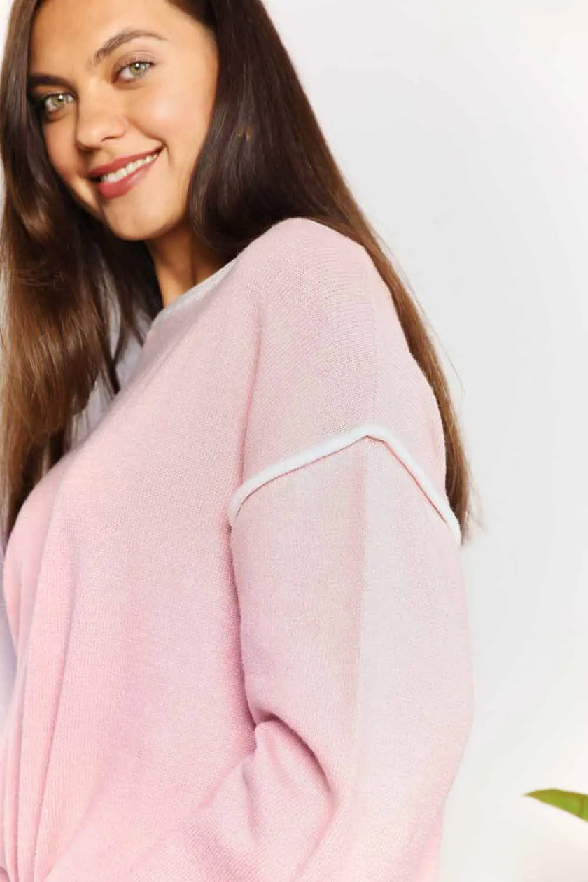 Angel Wings Contrast Detail Dropped Shoulder Sweatshirt  Style Ratio