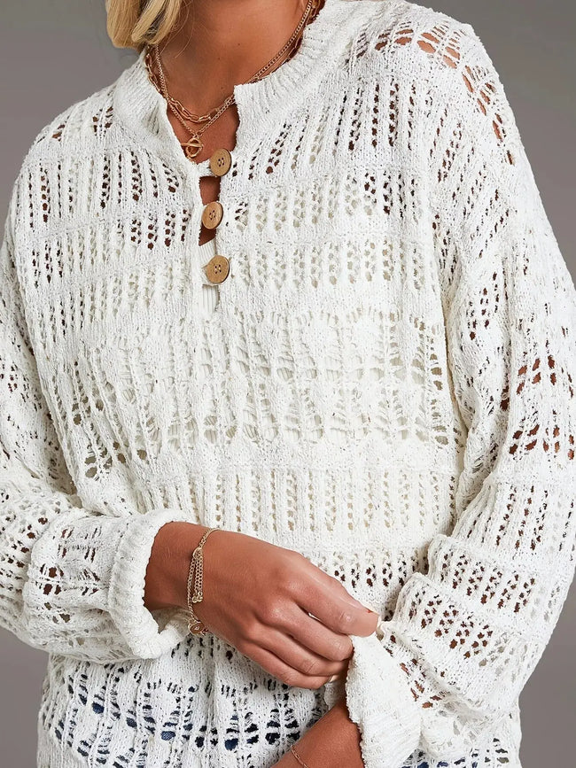 Button-Detail Knit Cover Up  Style Ratio