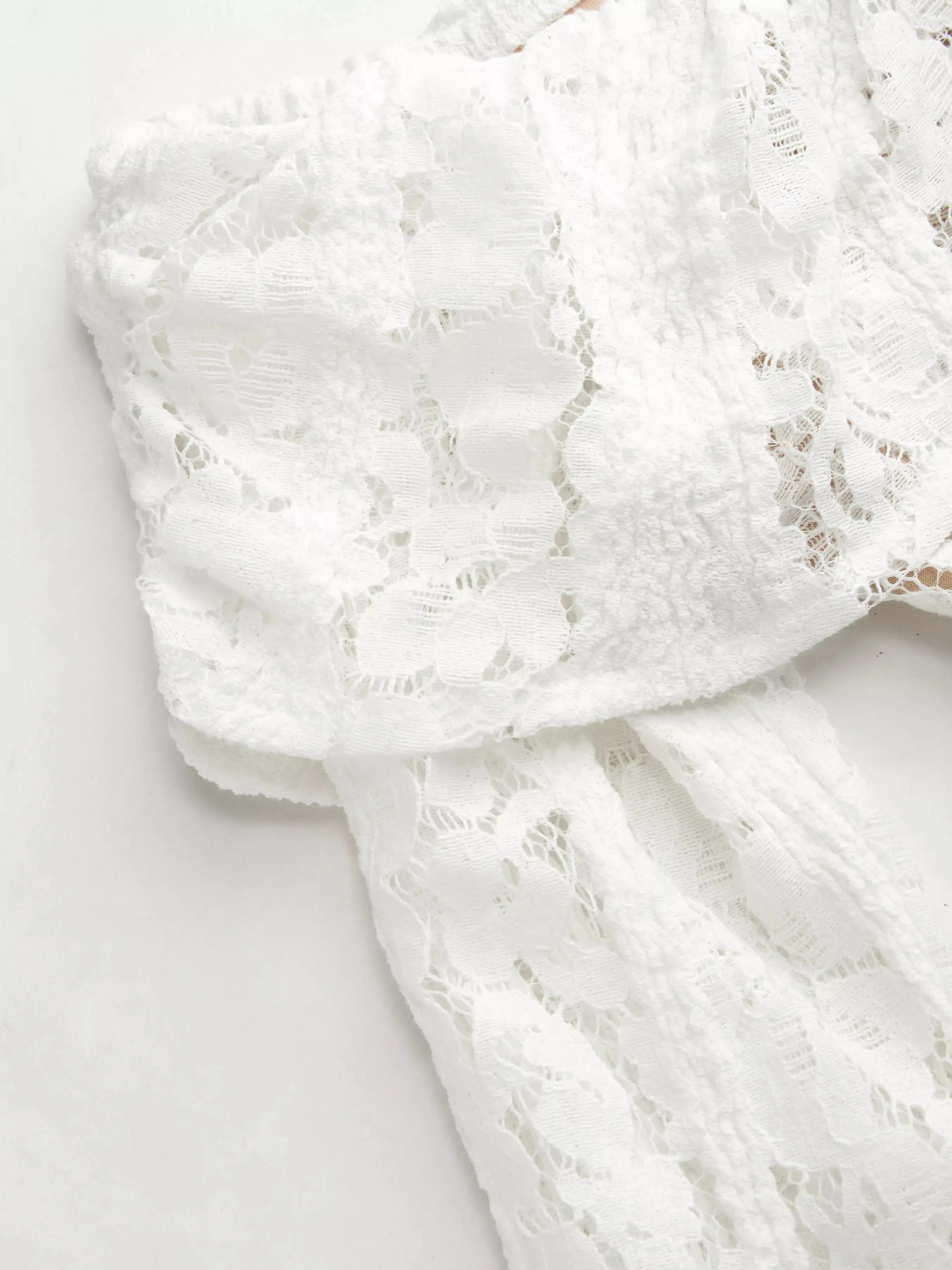 Off-Shoulder Lace Top with Bell Sleeves  Style Ratio