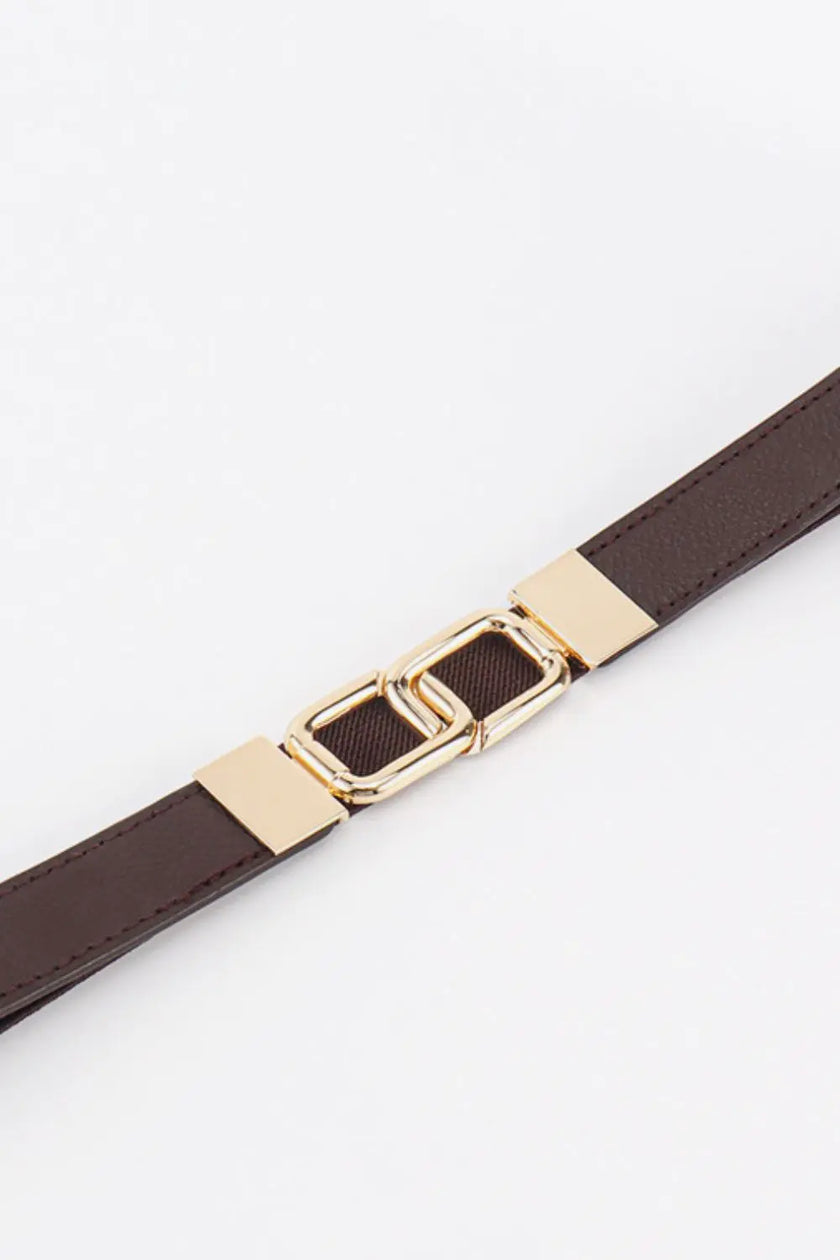 Geometric Double Buckle Elastic Belt  Style Ratio