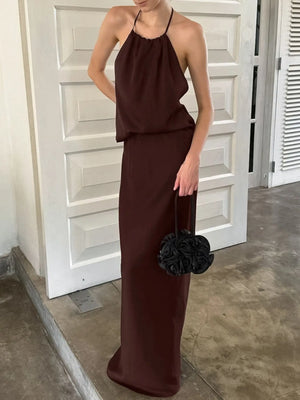 Backless Halter Neck Maxi Dress  Style Ratio