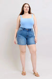 Judy Blue Full Size 2 Button Denim Shorts with Pockets Plus Size  Style Ratio