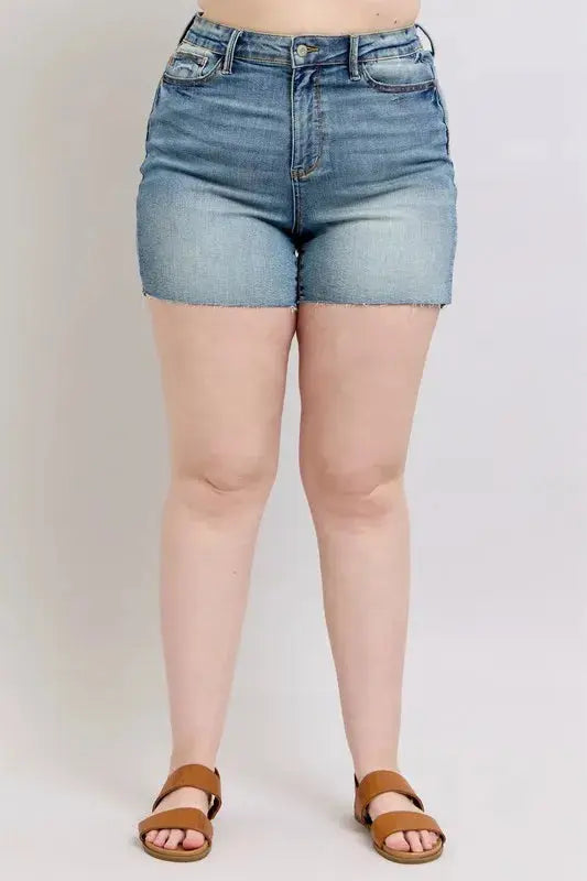 Judy Blue High Waist Star Seam Detail Denim Shorts  Style Ratio