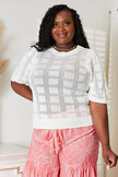 Mandy Ribbed Trim Round Neck Knit Blouse  Style Ratio