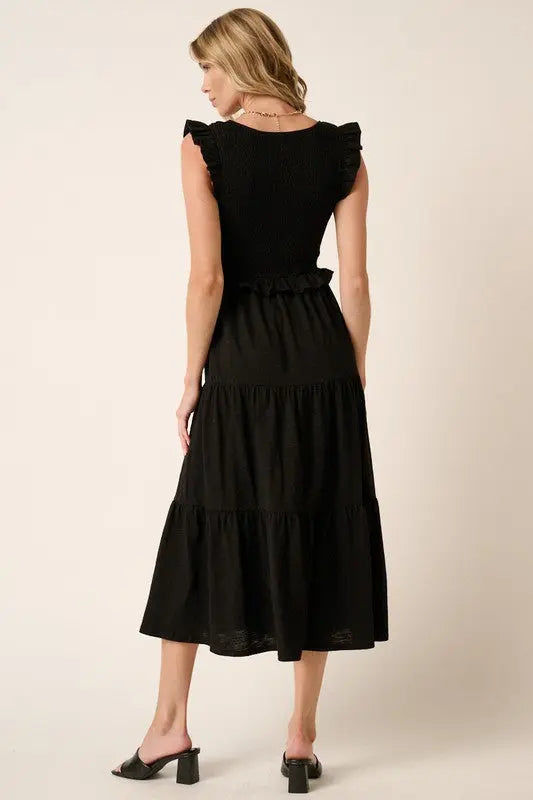 Mittoshop Smocked Ruffled Tiered Midi Dress  Style Ratio