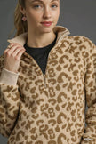 Umgee Leopard Print Quarter-Zip Sweatshirt  Style Ratio