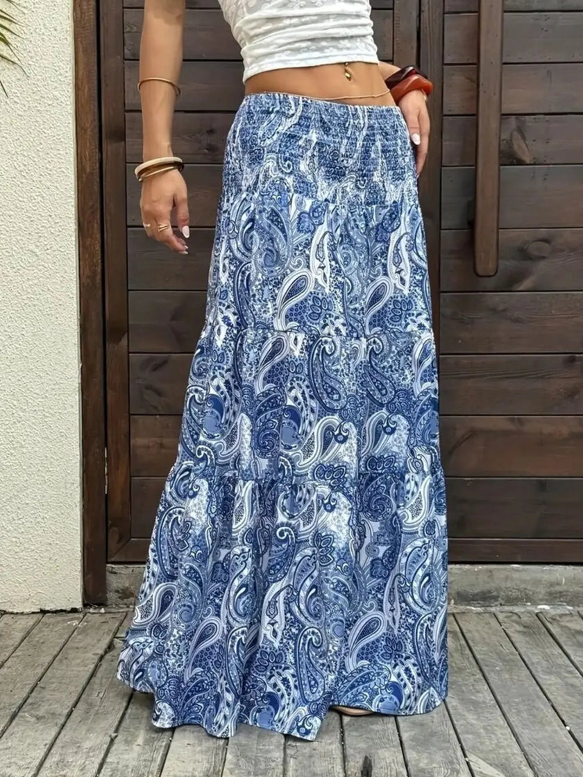 Paisley Print Maxi Skirt  Style Ratio