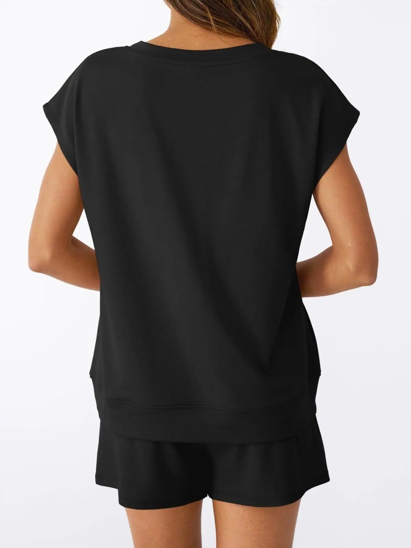 Casual V-Neck T-Shirt and Shorts Set  Style Ratio