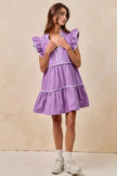 BiBi Gameday Theme Contrast Binding Ruffled Dress  Style Ratio