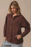 BiBi Quilted Wrinkle Gauze Long Sleeve Shacket  Style Ratio