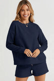 Double Take Full Size Texture Long Sleeve Top and Drawstring Shorts Set  Style Ratio