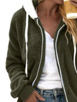 Full Size Cozy Fleece Zip-Up Hooded Jacket  Style Ratio
