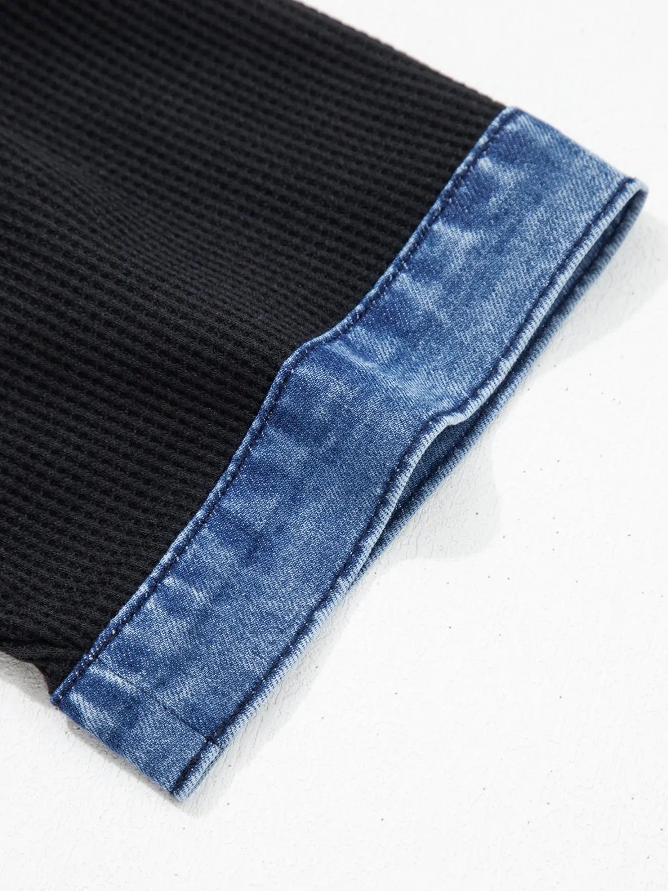 Denim Trim Button Detail Short Sleeve Shirt  Style Ratio