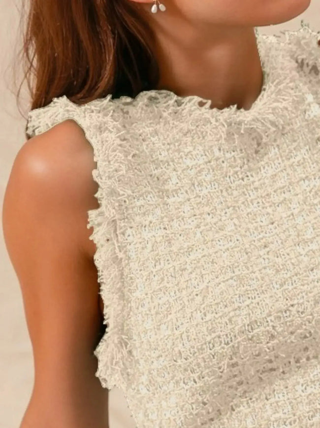 SO ME Tweed Knit Sleeveless Top  Style Ratio