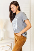 Simply Love US Flag Graphic Cuffed Short Sleeve Shirt  Style Ratio