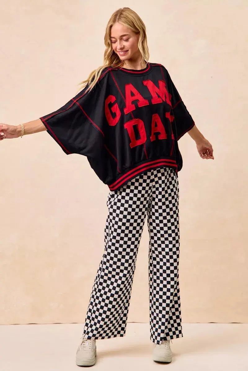 BiBi Gameday Theme Checkered Printed Pants  Style Ratio