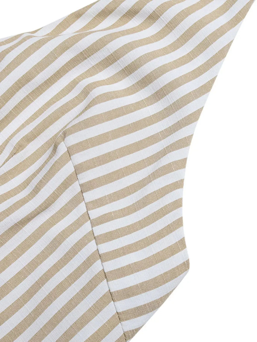 Striped Halter Neck Romper  Style Ratio