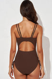 Tied Cutout Plunge One-Piece Swimsuit  Style Ratio