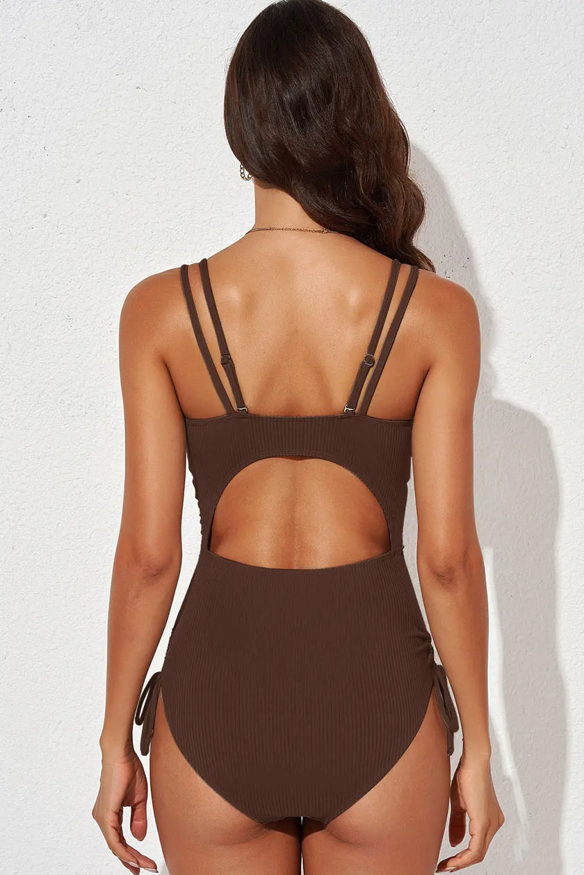 Tied Cutout Plunge One-Piece Swimsuit  Style Ratio