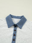 Contrast Trim Button Detail Short Sleeve Shirt  Style Ratio