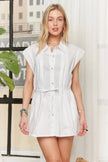Adora Solid Cap Sleeve Button Up Short Sleeve Shirt  Style Ratio