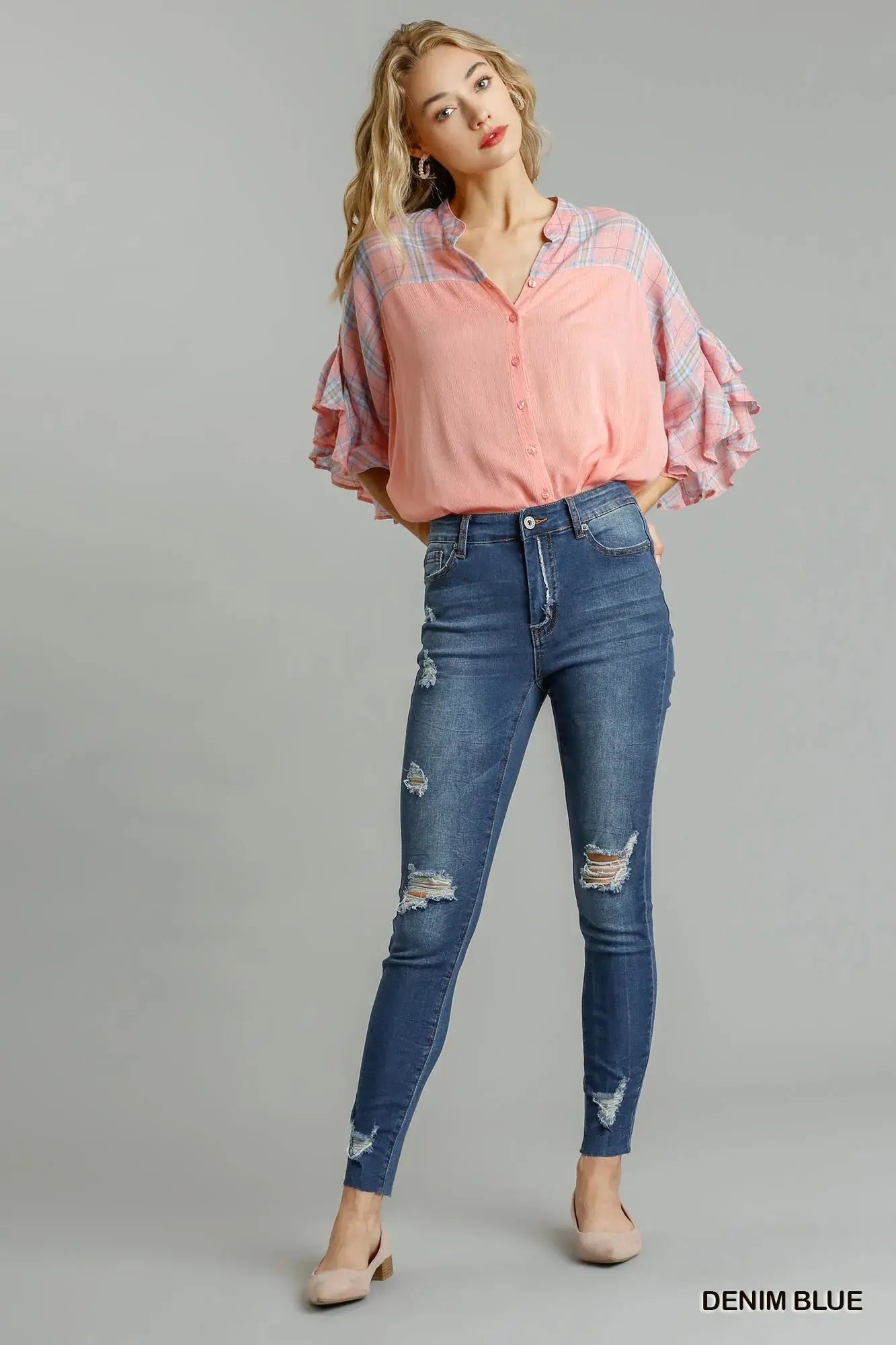 Umgee Distressed Skinny Jeans with Pockets  Style Ratio