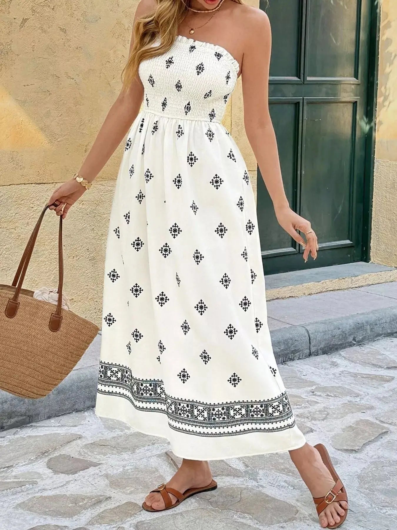 Smocked Tube Midi Dress  Style Ratio
