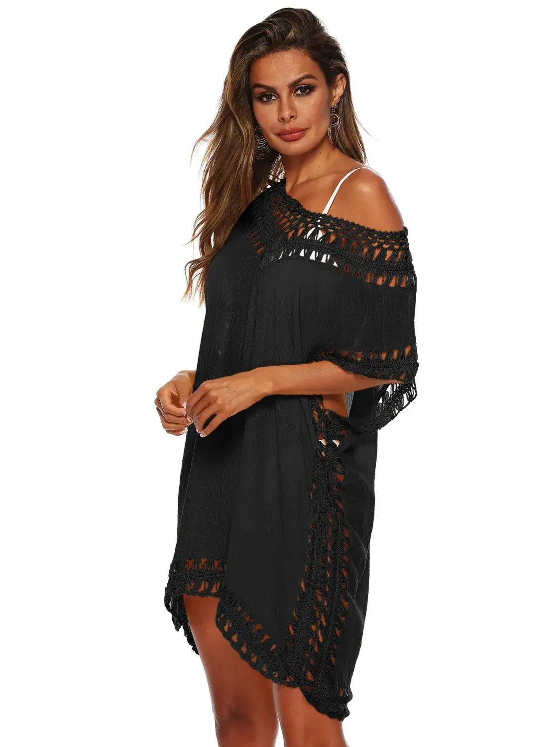 Bohemian Crochet Trim Beach Cover Up  Style Ratio