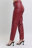 Judy Blue Full Size High Waist Tummy Control Faux Leather Straight Pants  Style Ratio