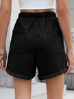 Drawstring Wash Denim Shorts  Style Ratio