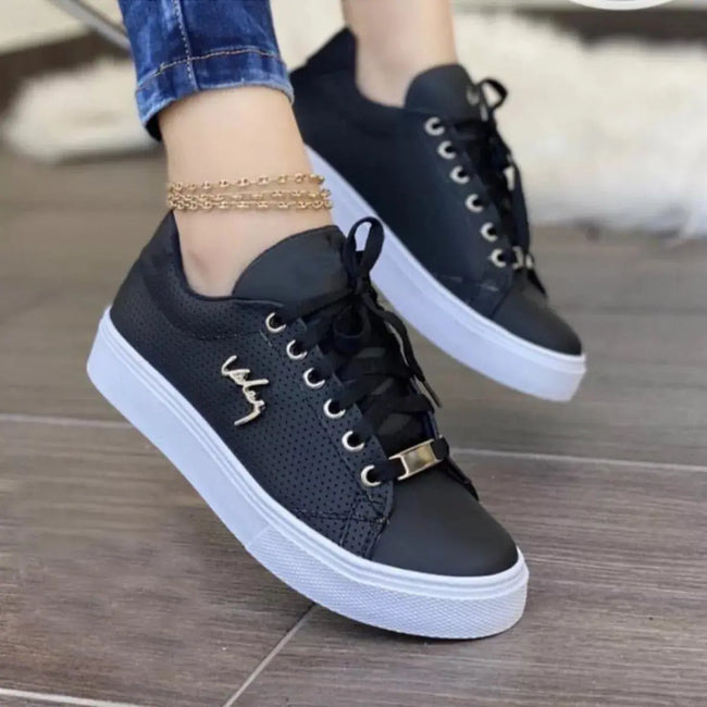 Lace Up Round Toe Sneakers  Style Ratio