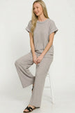 Zenana Washed Short Sleeve & Long Pants Loungewear  Style Ratio
