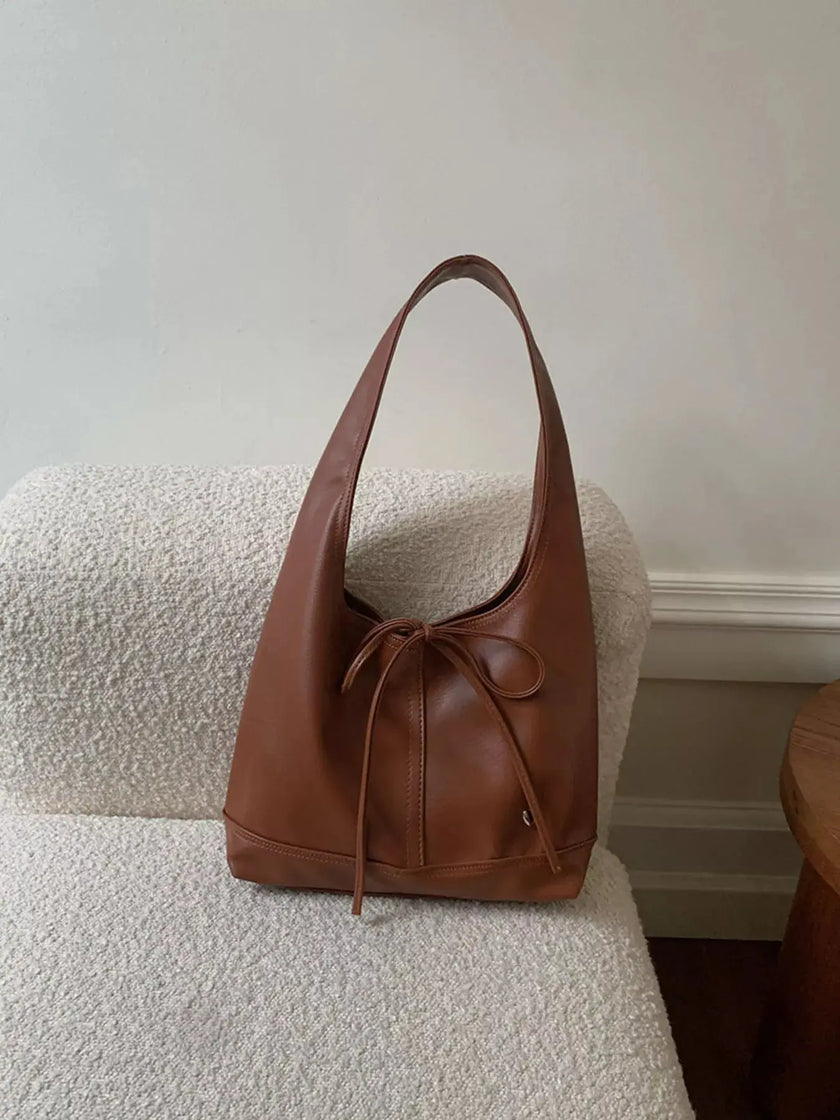 Leather Tied Shoulder Bag  Style Ratio
