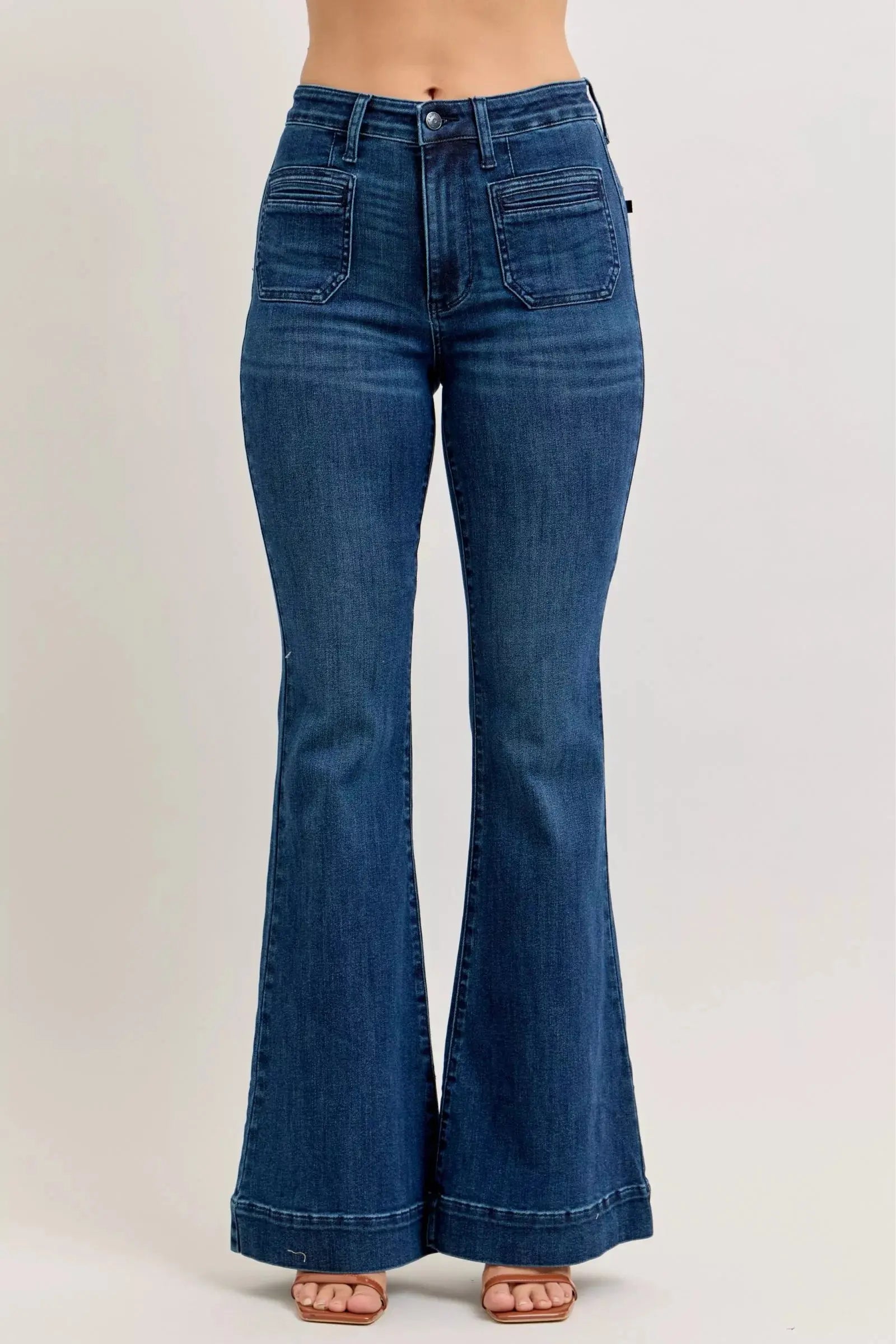 Judy Blue High-Waisted Flare Jeans with Front Pockets  Style Ratio