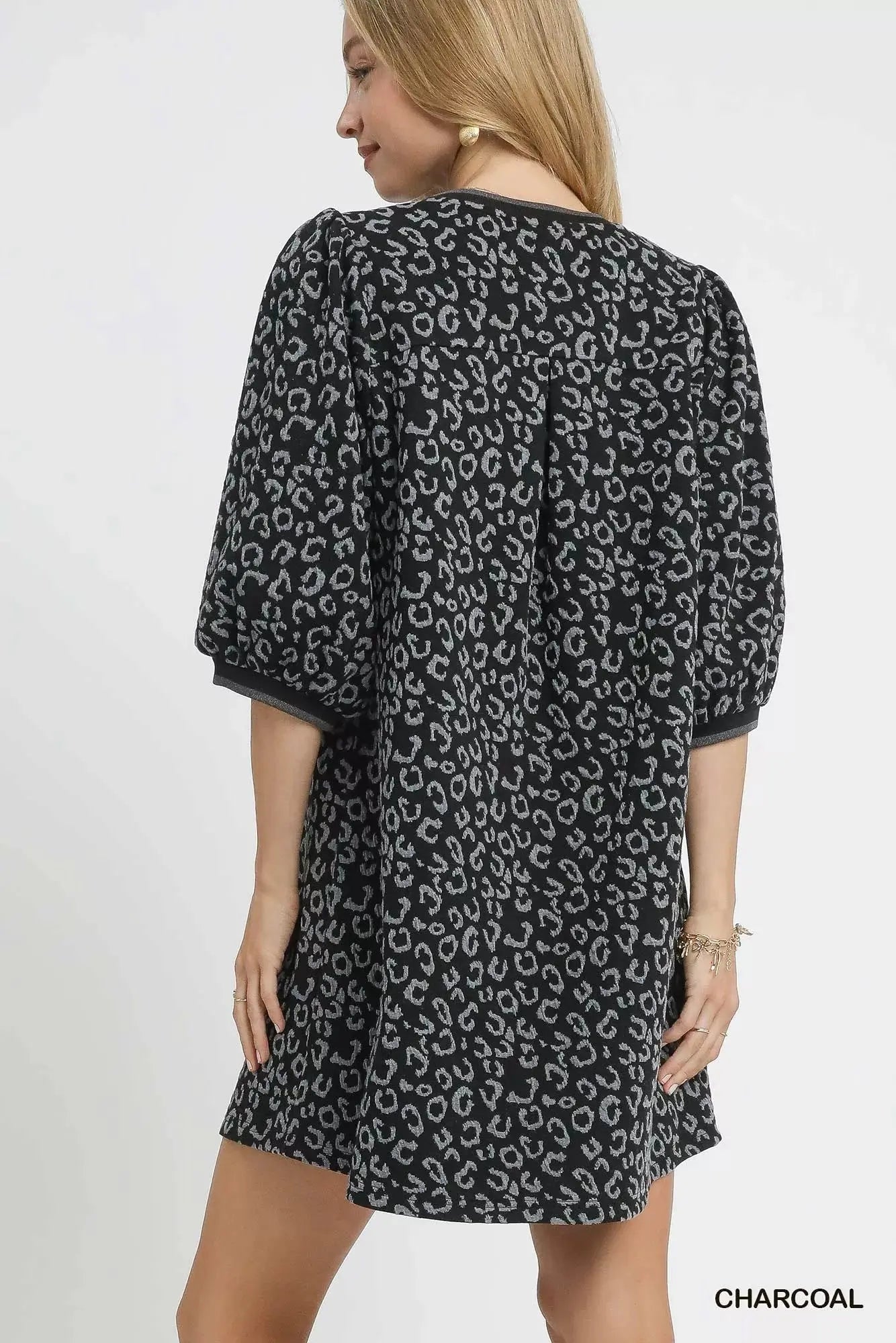 Umgee Leopard Print Jacquard Mini Dress  Style Ratio