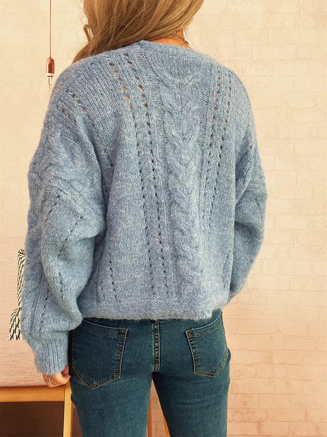 Cable Knit Button-Up Cardigan  Style Ratio