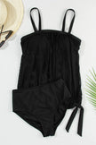 Square Neck Spaghetti Strap Tankini Set  Style Ratio