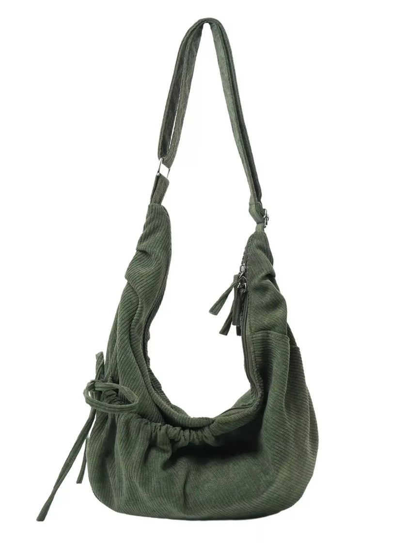 Corduroy Drawstring Crossbody Bag  Style Ratio