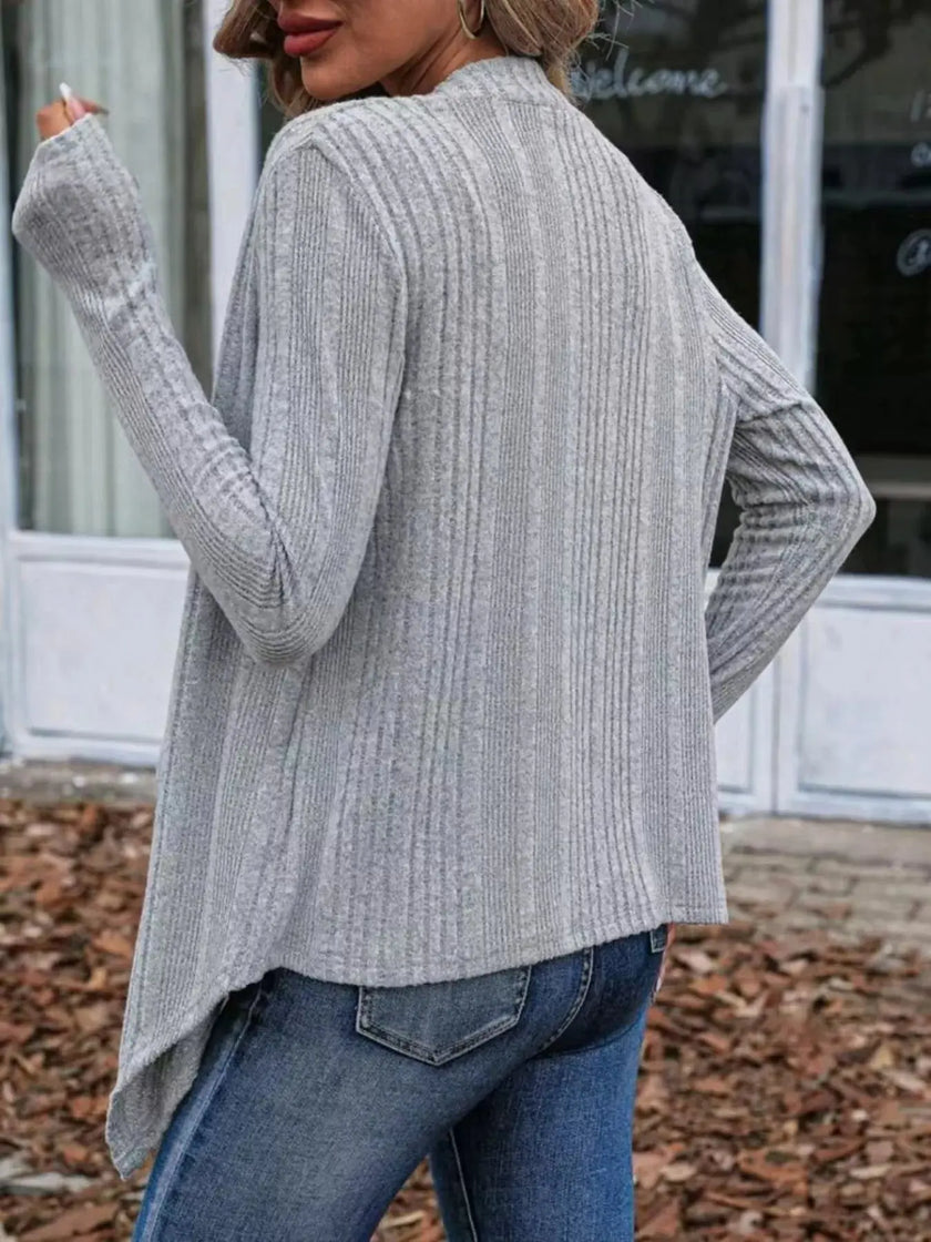 Casual Knit Open Front Cardigan  Style Ratio