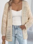 Hollowed Knit Open Front Cardigan  Style Ratio
