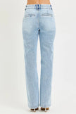 RISEN Tummy Control High Rise Straight Pin Tuck Jeans  Style Ratio