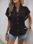 Swiss Dot Short Sleeve Blouse  Style Ratio